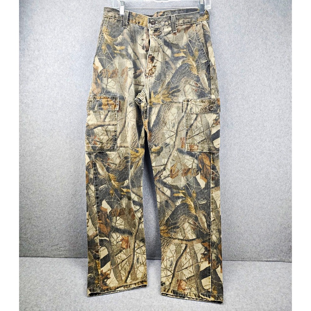 Wrangler Men's Camouflage Cargo Pants Cotton Twill Straight Leg 32 Waist